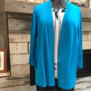 Studio Works by Macys teal open front Cardigan, XL